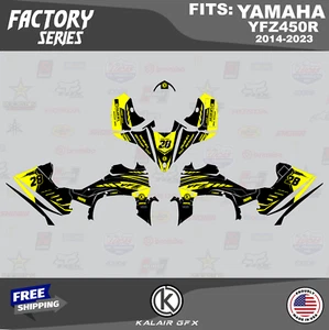Graphics Kit for Yamaha YFZ450R (2014-2023) YFZ-450R Factory Series-Yellow 16mil - Imagen 1 de 6