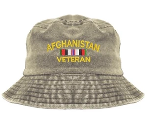 Afghanistan Veteran bestickt Vintage Fischerhut (khaki), Sonderanfertigung Hut - Bild 1 von 3