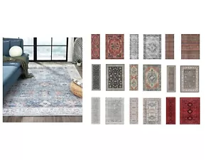 Rugs or Runner Oriental Mat 9 Designs 3 Sizes Machine Washable Living Room - Picture 1 of 46