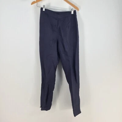 VINTAGE Sport Eight Mujer Vestido Pantalones Talla 8 Azul Marino Lino Viscosa 083739 Foto 1 de 4