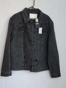 HEADS OR TAILS Money Teddy Bear Dollar Signs Graphic Denim Jacket - Picture 1 of 4
