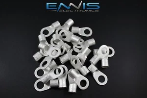 4 GAUGE UNINSULATED 3/8 RING 100 PK CRIMP TERMINAL CONNECTOR AWG GA CAR UR438 - Picture 1 of 4