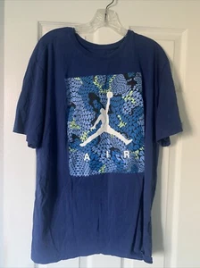 Nike Air Jumpman Jordan Mens Xxl Graphic Drifit Gym Training Blue - Picture 1 of 5