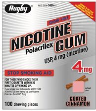Rugby Nicotine Gum 4mg Coated Cinnamon  2 boxes 200 pieces