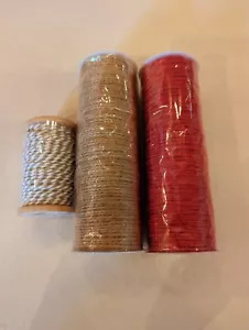 Lot of 3 Spools of Twine - Wondershop Brand - Red, Tan, Blue & White - Picture 1 of 2