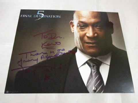 Personally Signed Autograph on Photo Actor Tony Todd Final Destination 5 Cover