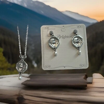 Juego de Collar y Pendientes Brighton PAZ Perla de Cristal Nuevo con Etiquetas Foto 1 de 2