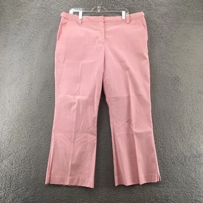 Pantalones chinos Isaac Mizrahi para mujer 18 rayas rojas mezcla de algodón pierna recta informales Foto 1 de 4