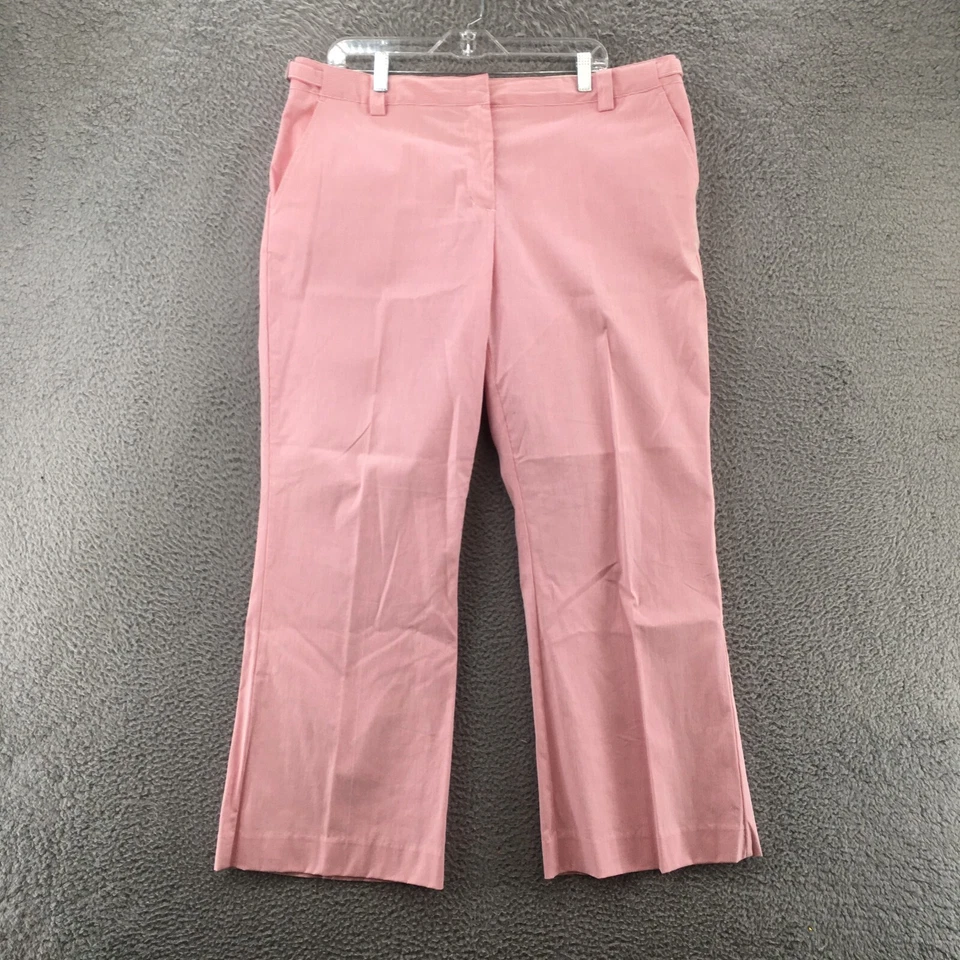 Pantalones chinos Isaac Mizrahi para mujer 18 rayas rojas mezcla de algodón pierna recta informales Foto 1 de 4