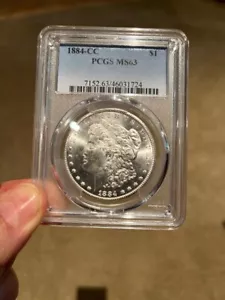 1884 CC Morgan Silver Dollar PCGS MS 63 - Picture 1 of 6