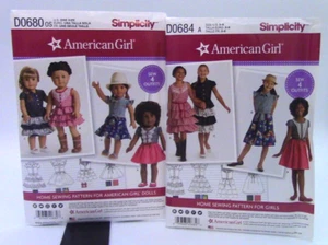 Simplicity AMERICAN GIRL Doll an GIRL D0680 and D0684 Patterns UNCUT Sz 3-8 Girl - Picture 1 of 8