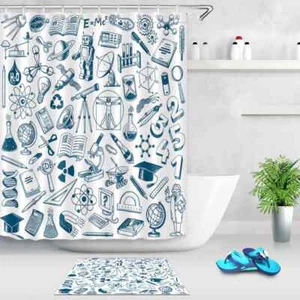 Research Space Waterproof Bath Polyester Shower Curtain Liner Water Resistant - Imagen 1 de 8