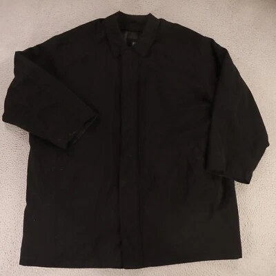 Jos A Bank Coat Mens 4XB 4XL Black Polyester Car Coat Lined Trenchcoat Jacket - Image 1 of 4