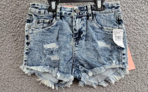 BLANKNYC Vintage Cutoff Denim Shorts Big Girls 12 Blue 5 Pockets Zip/Button - Picture 1 of 17