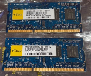 Elixir M2S2G64CB88B5N-CG 2x2 4GB PC3-10600 1333MHz 204 Laptop SODIMM DDR3 Memory - Picture 1 of 4