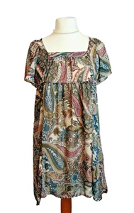 E-vie Pink Multi Flowing Short Sleeve Maternity Top 8 - Picture 1 of 12