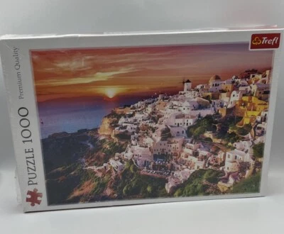 Sunset Over Santorini Jigsaw Puzzle - Trefl 1000pc New & Sealed - Image 1 of 4