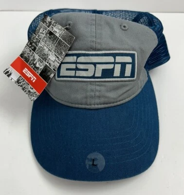 ESPN Trucker Sombrero Malla Gildan Gorra SnapBack Adulto Grande Ajuste Gris Teal Logo Nuevo con Etiquetas Foto 1 de 4