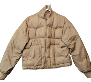 VTG Jacket Men SZ Medium Tan Blizzard Pruf Down Puffer Insulated Western - Picture 1 of 11