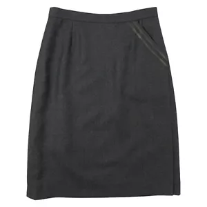 Vintage Gray Wool Skirt Size XS 26" Waist 1970s Straight Pocket Made in Italy - Picture 1 of 6