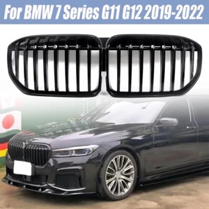 Gloss Black Front Bumper Kidney Grille Grill For BMW 740i 750i G11 G12 2019-2022 - Picture 1 of 14