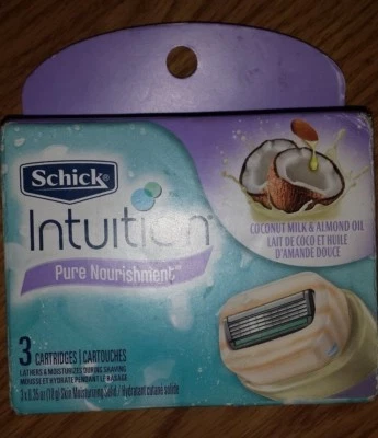 Schick Intuition Pure Nourishment Razor Blade Refill Cartridges, 3 Ct Coconut
