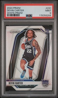 2024 PRIZM DEVIN CARTER WHITE PRIZM 15/175 PSA MINT - Image 1 of 3
