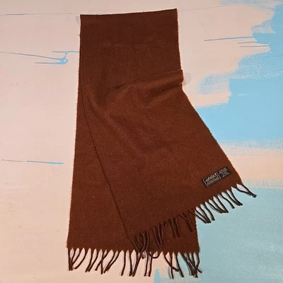 Bufanda de Lana Eddie Bauer Años 70 De Colección Marrón con Flecos Hecha en Uruguay 56x12 Envoltura Tono Tierra Foto 1 de 4