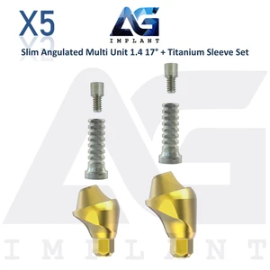 5 Prótesis Anguladas Multi Unidad 1.4 17° Manga Titanio Delgada Int Hexagonal 2.0mm - Imagen 1 de 9