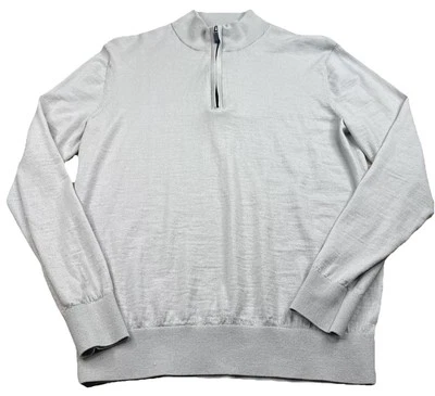 Pullover de golf Stitch para hombre 1/4 cremallera rendimiento logotipo de campo gris mediano Foto 1 de 4