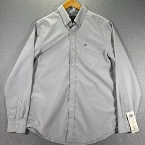Dockers Signature Comfort Flex Button Down Shirt Mens Medium Blue Classic Fit - Picture 1 of 14
