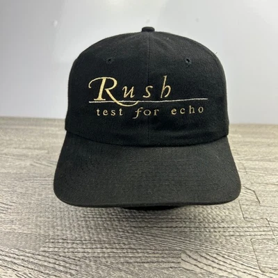 Vintage 90s Rush test For Echo Hat Cap Strap Back Adjustable Black 1996 Band Men - Image 1 of 4