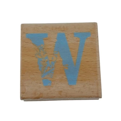 Hampton Art Idea House деревянный смонтированный резиновый штамп монограмма с цветочным дизайном - Изображение 1 из 4