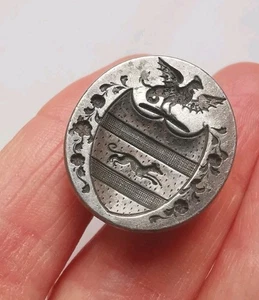 Vintage Sterling Silver Wax Seal Stamp. R28M - Foto 1 di 2