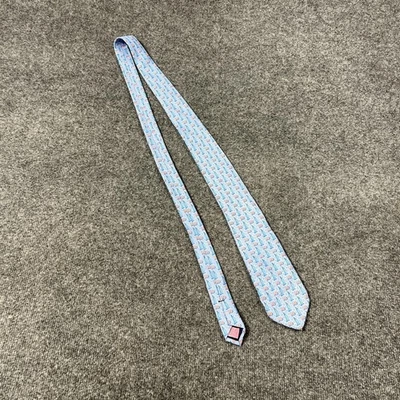 Corbata Vineyard Vines Para Hombre Talla Única Azul Claro Seda Estatua de la Libertad Banderas EE. UU. Foto 1 de 4