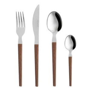 24er Set Stahlbesteck Holzgriff Diletta braun - Bild 1 von 5