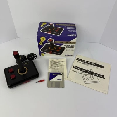 Vintage Advanced Gravis Black Joystick Controller Analog IBM PC Gaming W/ Box - Image 1 of 4