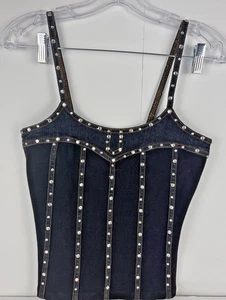 Pure Jeans Nieten Spaghettiträger Denim Tank Top Small - Bild 1 von 9