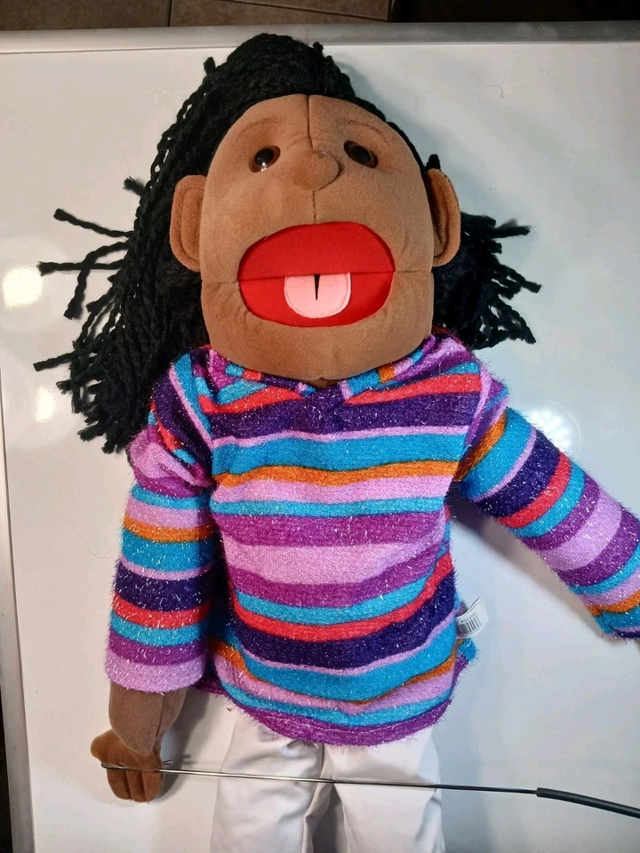Sunny Puppets 28" African American Girl Puppet New With Tags Full Body Very Good - Image 1 of 4