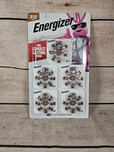 Energizer Hearing Aid Size 312 Batteries 1.45 V Zinc Air, 40 Count EXP 12/28 - Picture 1 of 4