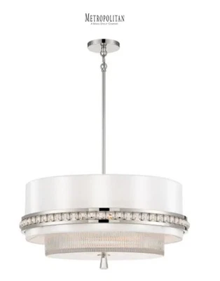 Colgante Metropolitan N7384 Sutton 4 Luces 25"W - Níquel - MODELO EXPOSITOR - LEER Foto 1 de 4