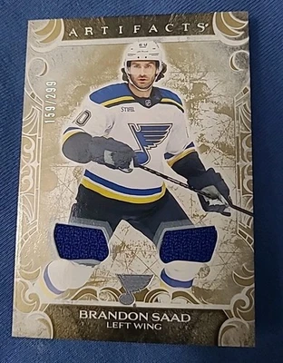 Brandon Saad BLUES 2024-25 Artifacts Gold Materials Dual Jersey /299 - Image 1 of 2