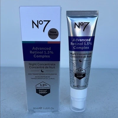 No7 Advanced Retinol 1.5% Complex Night Concentrate Full Size 30ml New w/ Box - Image 1 of 4