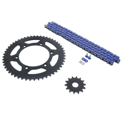 1999 Yamaha YZ400F Blue Non O Ring Chain & Sprocket Black Kit 14/52 120L - Image 1 of 4