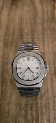 Seikonaut Watch Nautilus Type,Automatic  Modded, Acquanaut, Nh35, White Dial  - Imagen 1 de 4