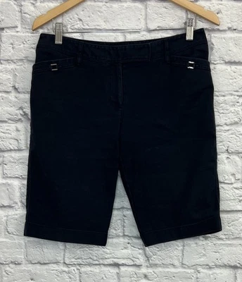 WHITE HOUSE BLACK MARKET WOMEN'S BLACK SLIM BERMUDA SHORTS SIZE 6 - Image 1 of 4