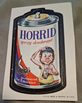 TCG Horrid Spray Desodorante 1967 Topps Wacky Packages Troquelado #30 Foto 1 de 4