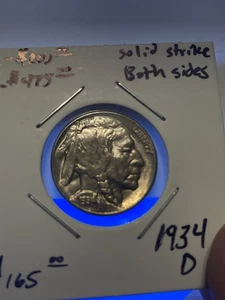 1934-D Buffalo Nickel, Solid Strike Both Sides Uncirculated Nice Luster - Picture 1 of 8