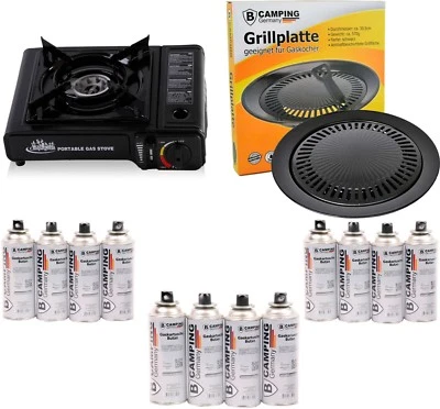B-CAMPING GERMANY Campingkocher Gaskocher Campingkocher Butangas Kocher Tischgrill BBQ Grill Gas