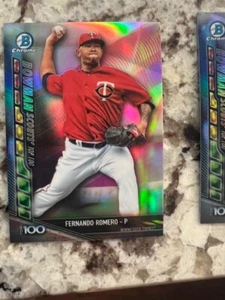 Tarjeta de actualización Bowman Chrome Top 100 2017 Minnesota Twins Fernando Romero #BSU-FR - Imagen 1 de 1
